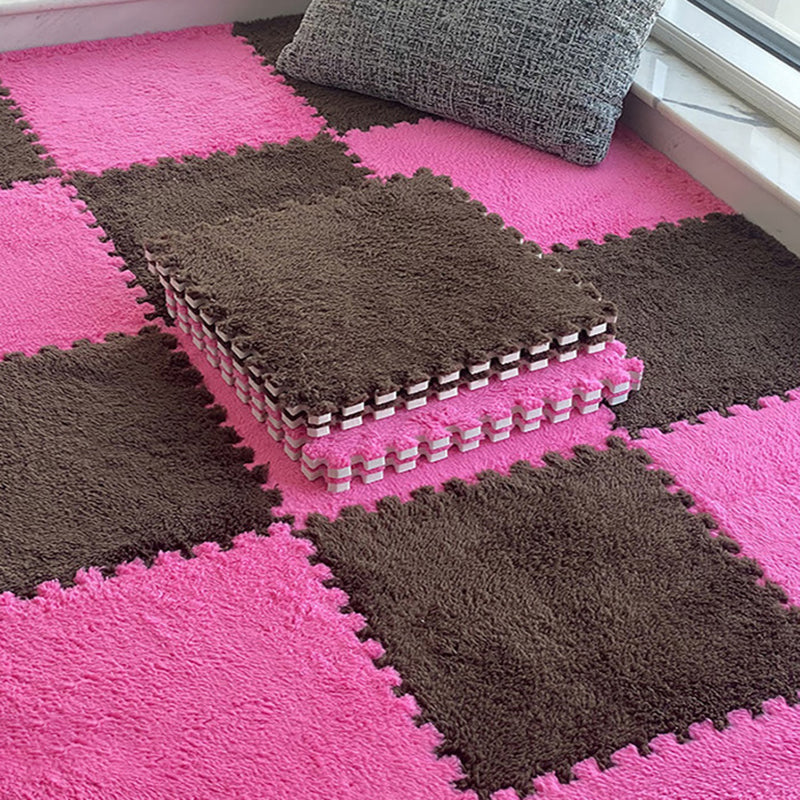 Lavamara Moderne Teppichfliesen mit ebener Schleife, ineinandergreifende quadratische Teppichfliesen für das Schlafzimmer