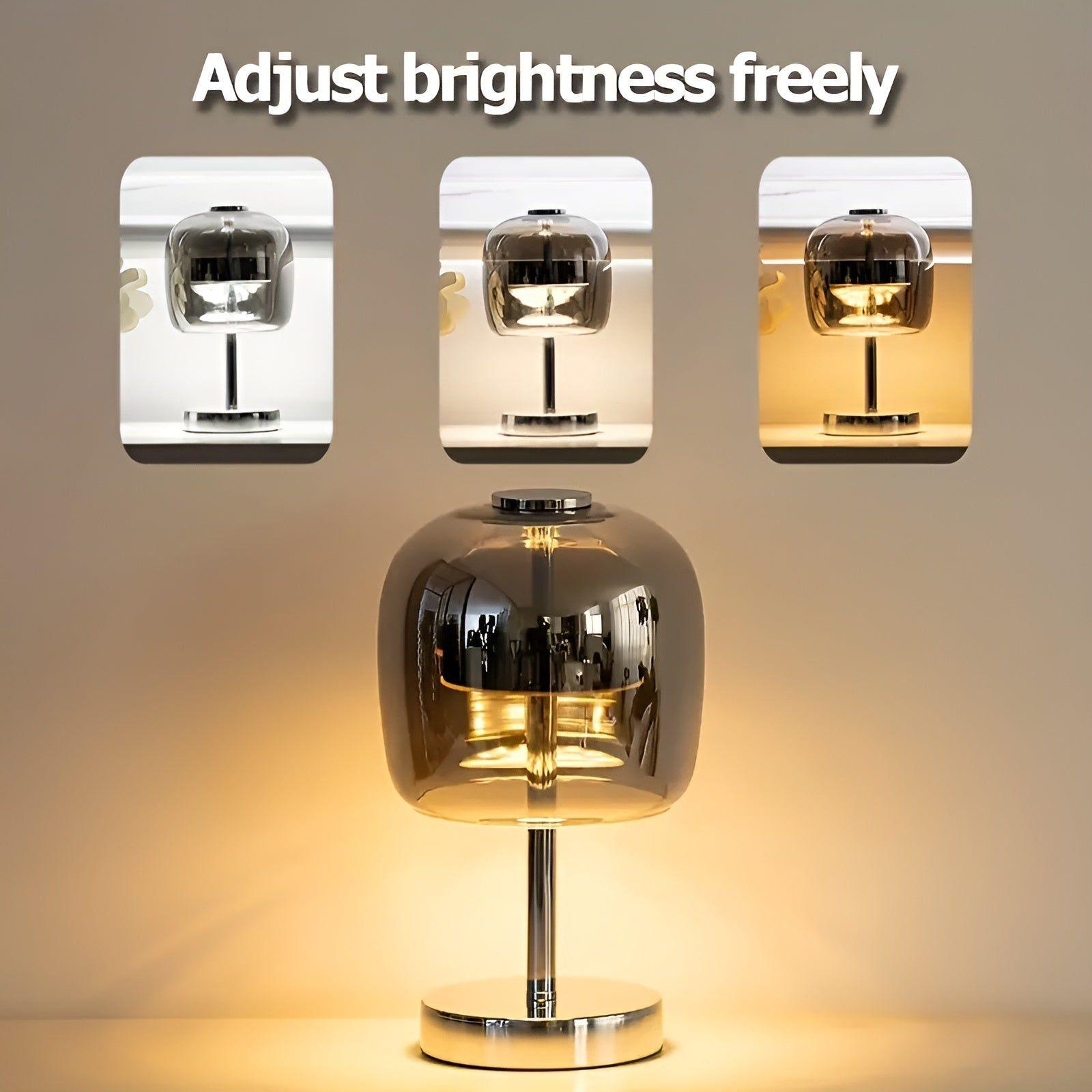 Lavamara - Elegante Schreibtischlampe aus galvanisiertem Glas für Ambientebeleuchtung