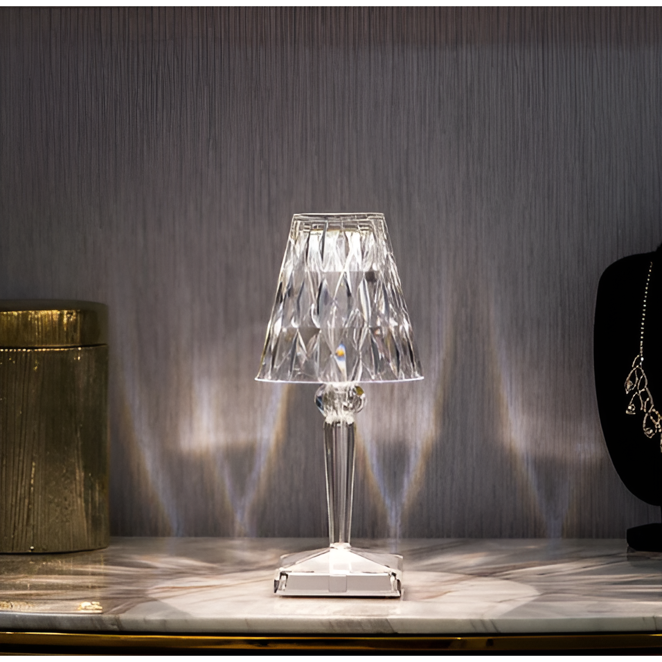 Lavamara - Kabellose USB-Kristall-Tischlampe