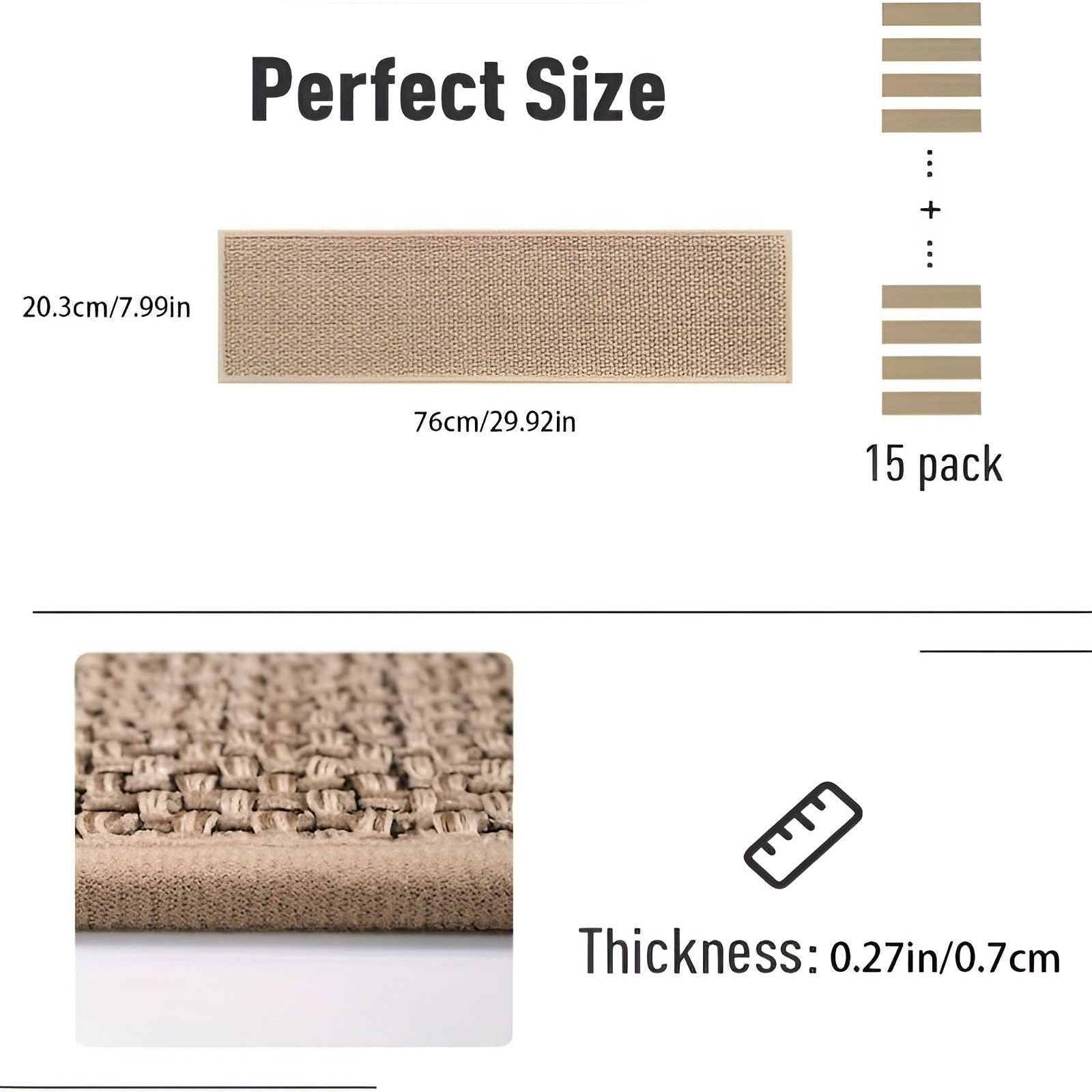 Lavamara Mat - 15 Stück rutschfeste Gummi-Treppenschutzmatten für mehr Sicherheit zu Hause