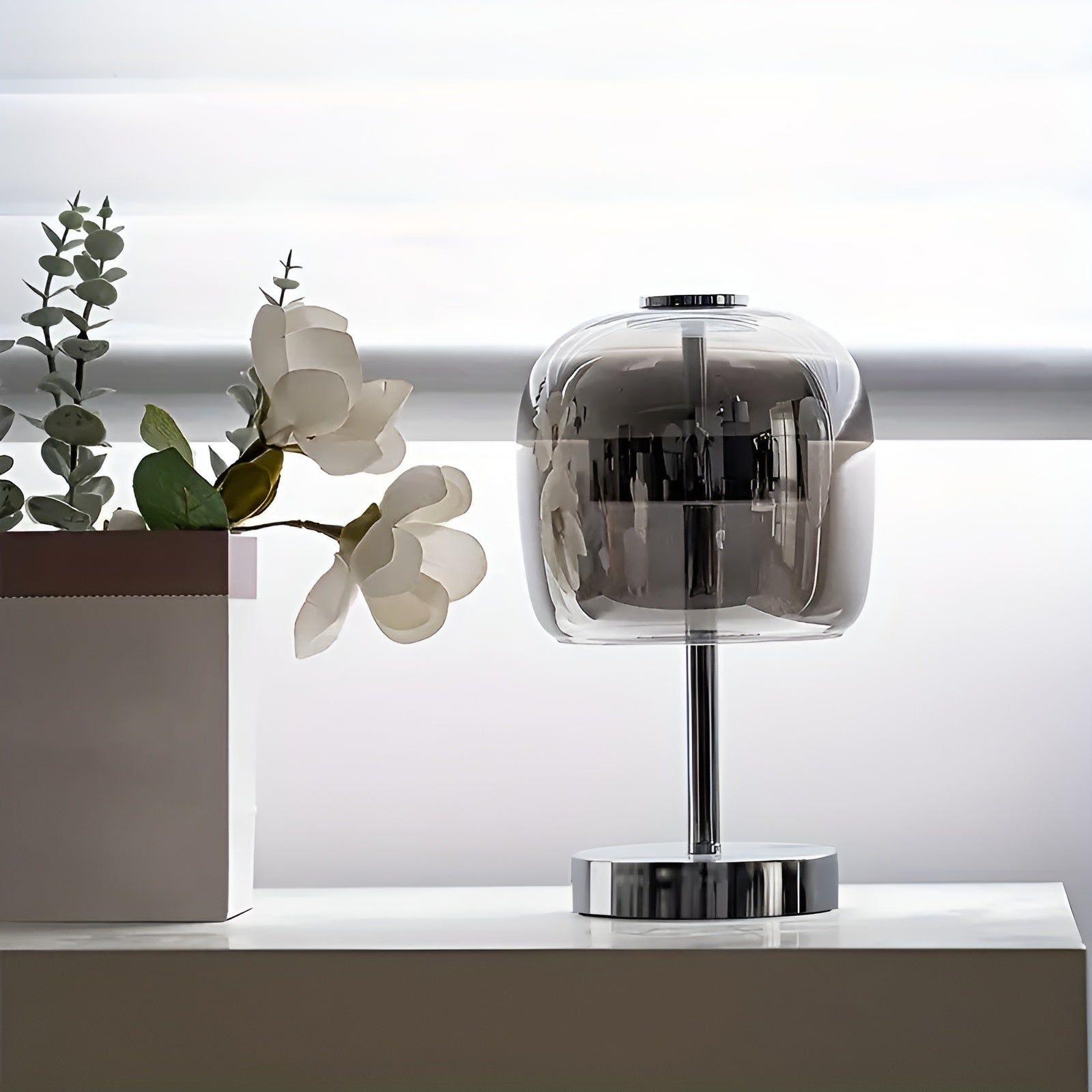 Lavamara - Elegante Schreibtischlampe aus galvanisiertem Glas für Ambientebeleuchtung